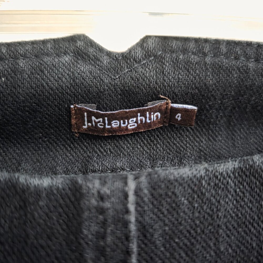 J. McLaughlin Hastings black denim high-rise skinny jeans gold button sailor - Picture 3 of 8